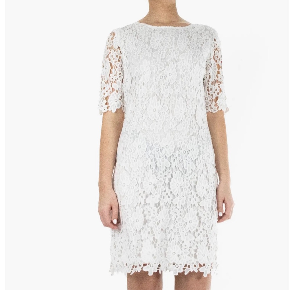 Women's Nina Leonard Floral Lace Sheath Cocktail Dress M